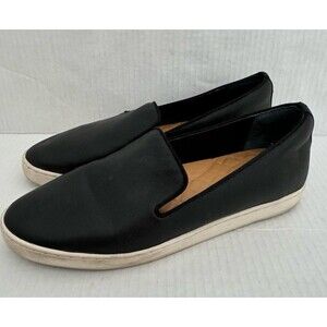 Birdies The Swift Slip On Sneaker Black Leather Flats Comfort Shoes Women's 8